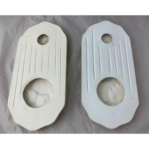 Pair Vintage Ceramic Wall Hangings - Little Girls - Picture 4 of 11